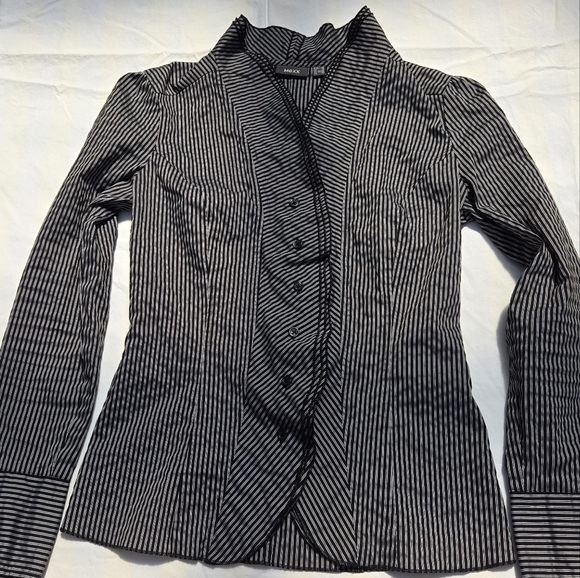 Women's Mexx Button Down Striped Dress Shirt - Picture 6 of 9